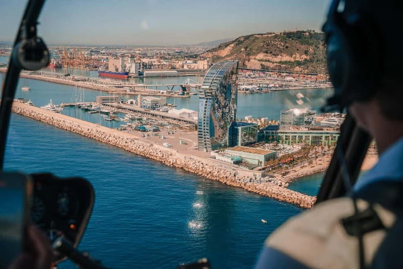 Barcelona: Helicopter Flight, Boat Ride, and Walking Tour - Six minutes in a helicopter: how to think about seats and views