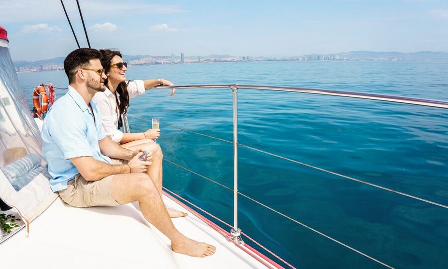Barcelona: Sunset or Day Catamaran Cruise with Tapa & Drink - Tapa and a free drink: simple, local, and good for the price