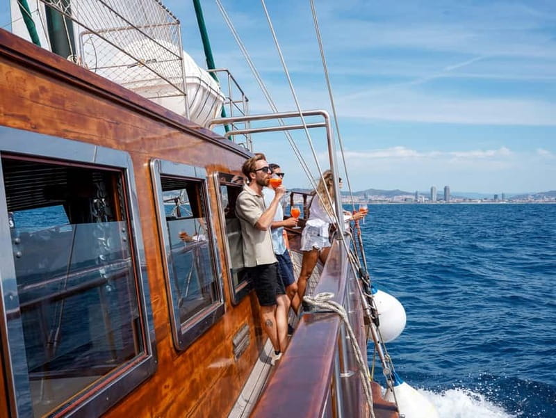 Barcelona: Wooden Boat Sailing with Tapa and Welcome Drink - What You Actually See Sailing the Barcelona Coast