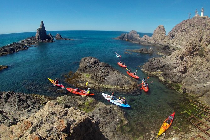 Cabo de Gata Active. Guided kayak and snorkel route through coves of the Natural Park - What you actually get for the 3-hour time window