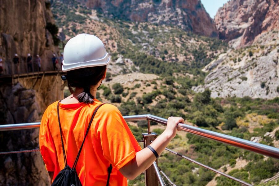 Caminito del Rey: Guided Hiking Tour with Entrance Tickets - Entering Caminito del Rey at North Access, with the safety set-up done right