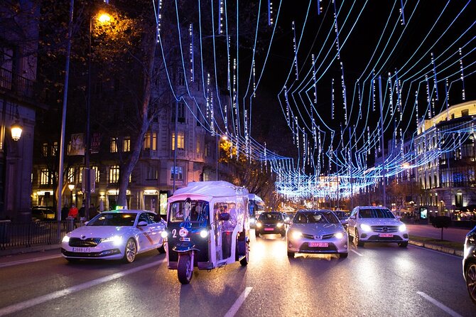Christmas Lights Tour of Madrid in Eco Tuk Tuk Private - Salamanca Streets After Dark: Velázquez, Ortega y Gasset, Serrano