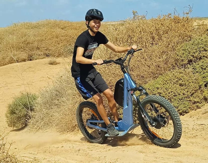 From Corralejo: Fuerteventura Guided E-Bike/E-scooter Tour - E-bike training and the reality of rocky off-road riding