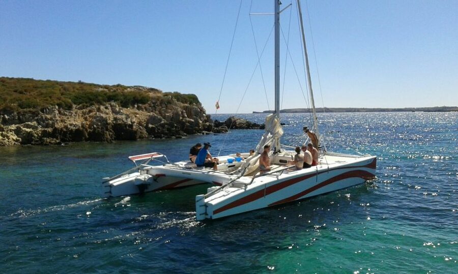 From Fornells: Half-Day Menorca Catamaran Trip w/ Snorkeling - The stops: 1 beach or cove, sometimes 2