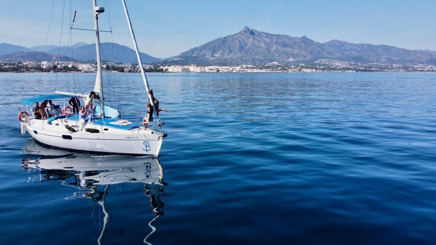 From Marbella: Private and Group Sailboat Cruise & Drinks - The part you will talk about: swim stops, snorkeling, and stand-up paddleboarding