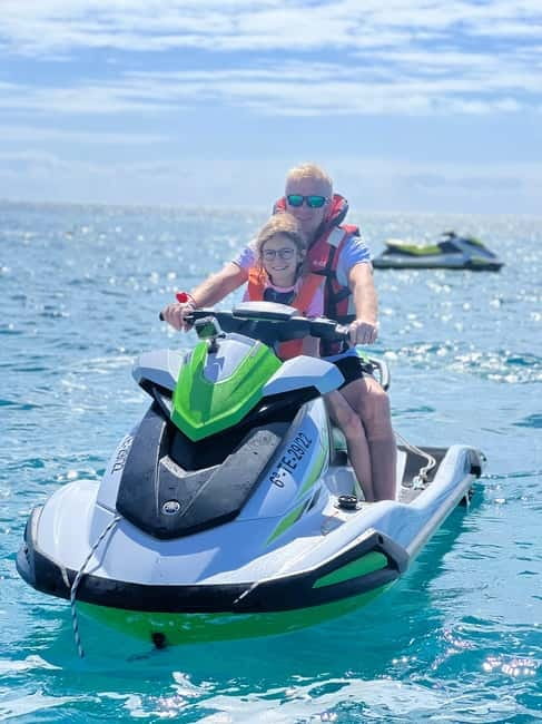 From Morro Jable: Jet Ski Adventure Tour (without license) - Riding Morro Jable: speed, clear water, and flying fish spotting