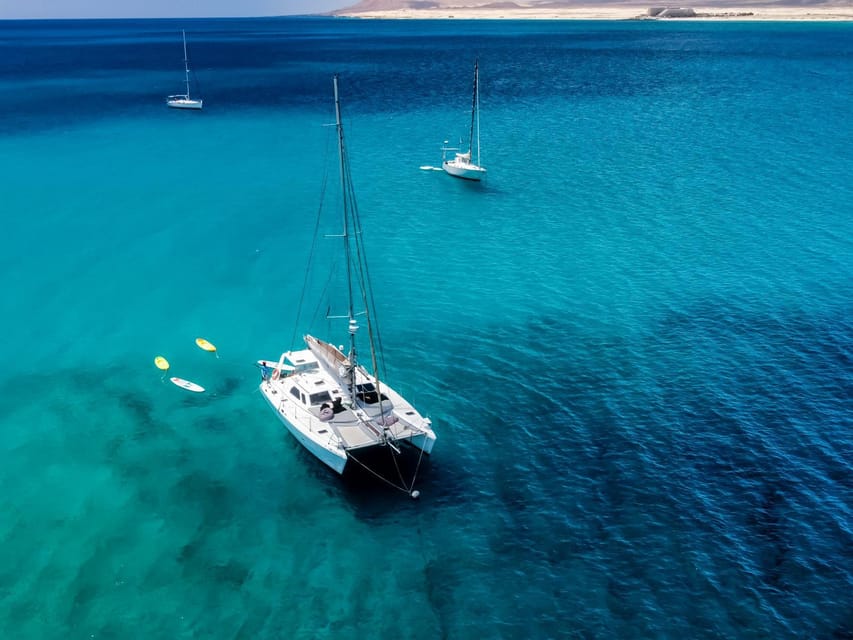 Fuerteventura : Catamaran excursion to Lobos Island - La Concha beach stop: snorkeling, paddleboarding, kayaking, repeat