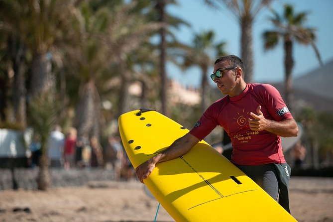 Group Surf Lessons - Free transfer in Costa Adeje, and the pickup boundary
