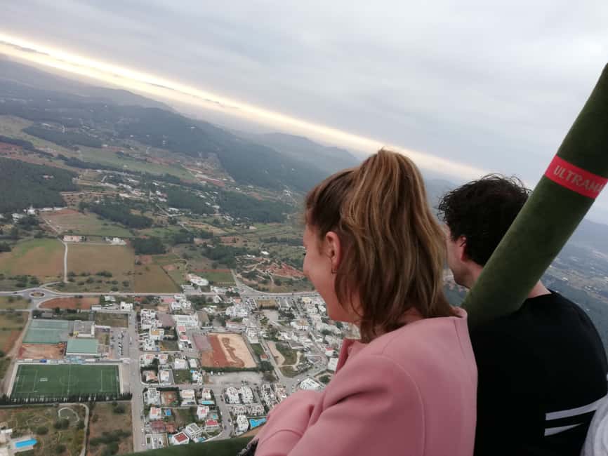 Hot Air Balloon Ride over Ibiza - Champagne toast and the air baptism nickname ritual