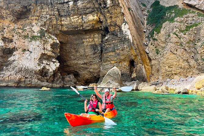 Kayak Paradise: Cala Portixol Snorkel, Cave & Cliff Jumping Tour - Cliff Jumping in the Blue Lagoon, Without Losing Your Nerve