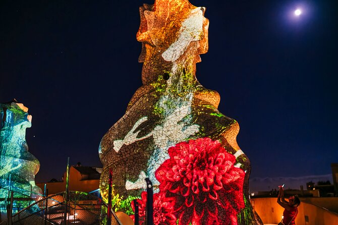 La Pedrera - Casa Mila Night Experience - Cava and sweetmeats on the Provenca patio, then the skyline payoff