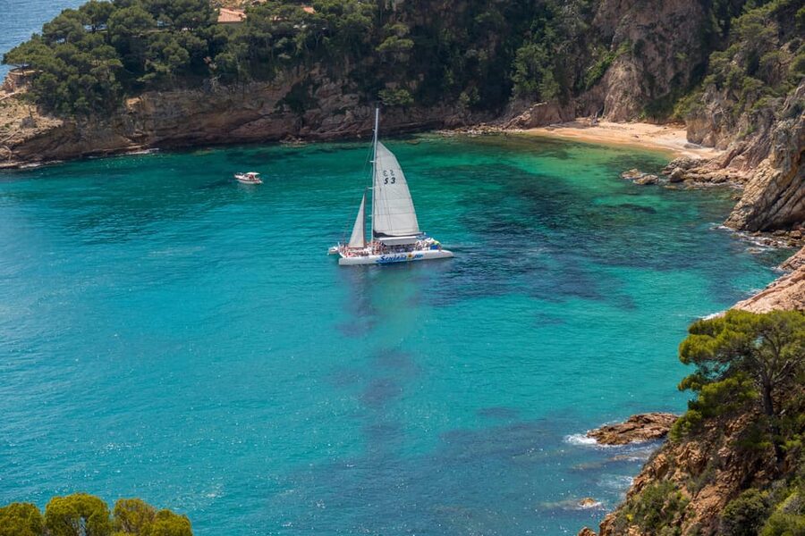 Lloret de Mar: Catamaran Sailing Cruise with BBQ and Drinks - The first hour on the water: sightseeing that still feels like a vacation