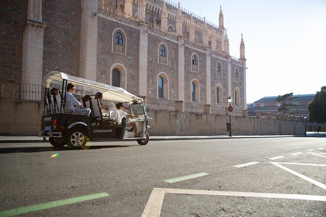 Madrid Expert Tour with Local Guide in Eco Tuk Tuk Private - Royal Palace zone, Campo del Moro gardens, and a breather between landmarks