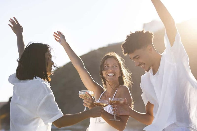 Malaga: Sailing Catamaran Sunset Cruise with Live DJ & Drink - The Cava Toast and Live DJ Music: The On-Board Atmosphere in Real Life