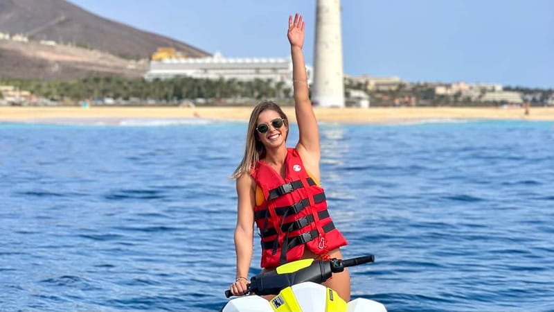 Morro Jable: Guided Jet Ski Safari (without license) - How the guided jet ski works: practice first, then pace your own ride