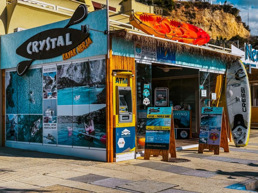 Nerja: Free Kayak Route along the cliffs of Nerja and Maro - Crystal Kayak Nerja Setup: Clear Kayaks, Lockers, Toilets, and Quick Basics
