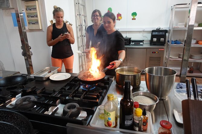 Paella & Sangria Class with Tapas and Market Visit - A real kitchen, not a tourist stage
