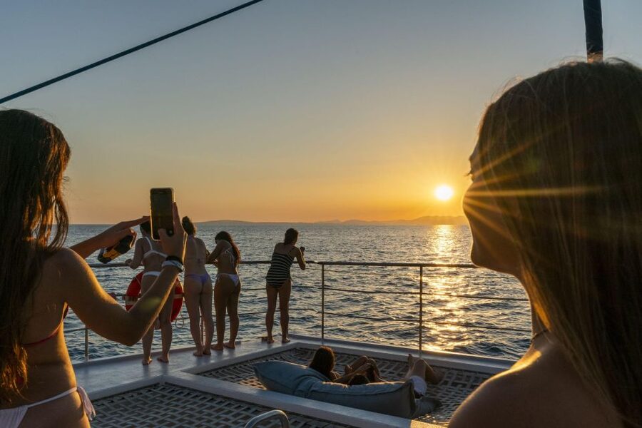 S'Arenal: Sunset Catamaran Cruise with BBQ - BBQ on board: pasta salad, local bread, and included drinks