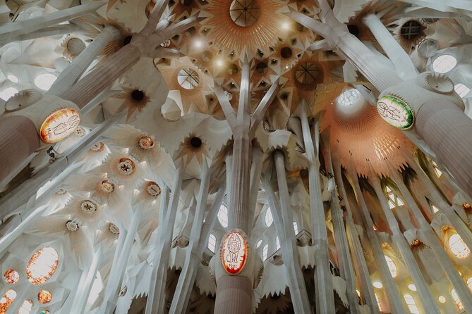 Sagrada Familia Guided Tour with Skip the Line Ticket - Inside the basilica: the stained glass light and the “tree-like” columns