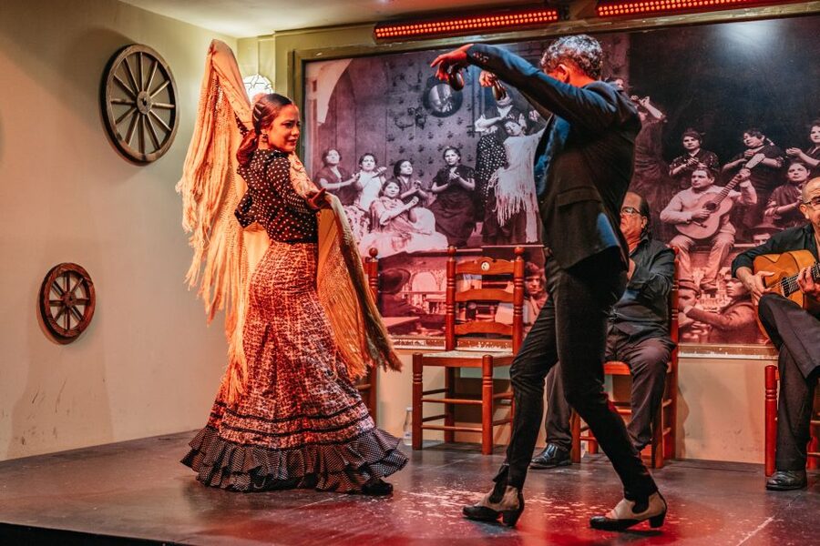 Seville: Flamenco Show with Andalusian Dinner at La Cantaora - Inside the performance: singers, guitar, and dancers close enough to read the intensity
