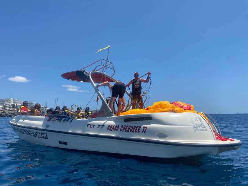 Tenerife Costa Adeje Parasailing - Puerto Colón Pontoon 3: the start of your 100-meter view