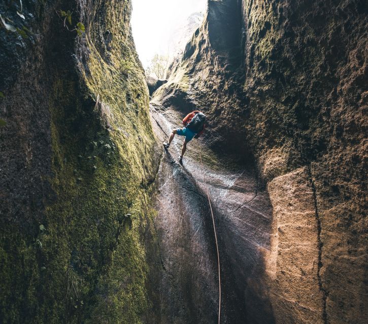Tenerife: Los Arcos Canyoning Tour with Guide - Entering the Dry Canyon: The First Rappel at Around 22 Meters