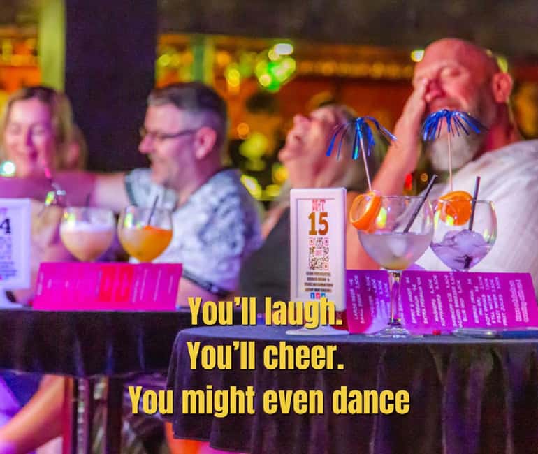 Tenerife: MHT - Music Hall Tavern Comedy Drag Dinner Show - The pre-show flow: meet and greet, then dinner